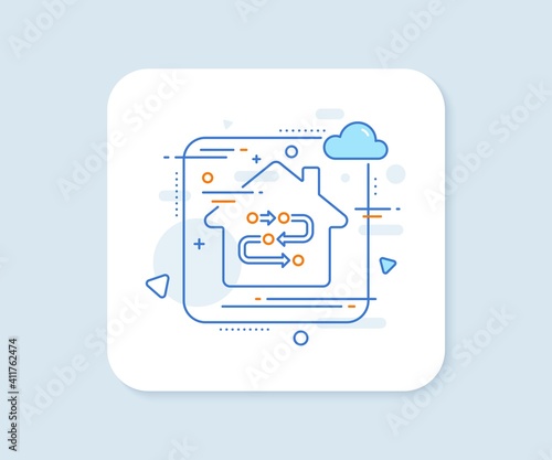 Methodology line icon. Abstract vector button. Development process sign. Strategy symbol. Methodology line icon. Home concept badge. Vector
