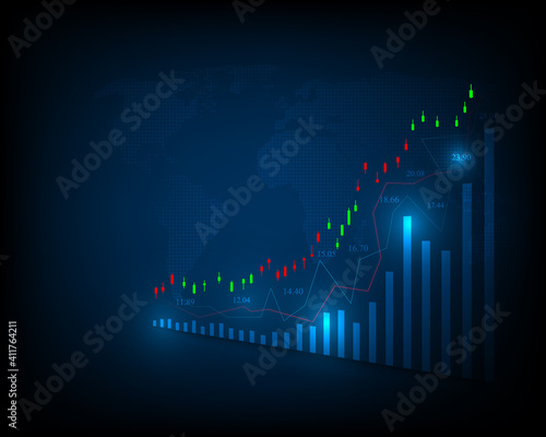 Stock market or forex trading graph in graphic concept Abstract finance background illustration