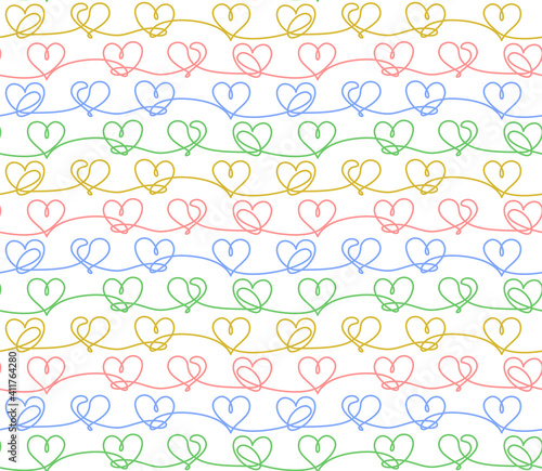 The Seamless color background with hearts.
