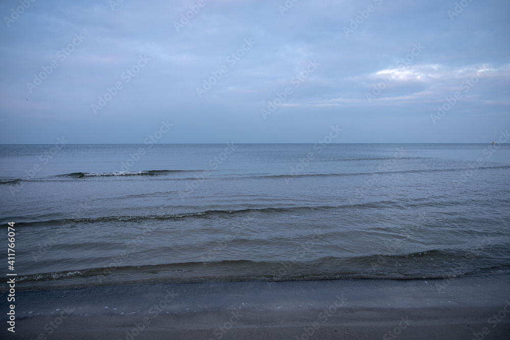  landscape by the baltic sea on a calm gray cold day in Poland