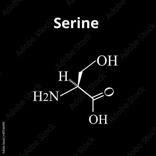 Serine amino acid. Chemical molecular formula Serine amino acid. Vector illustration on isolated background
