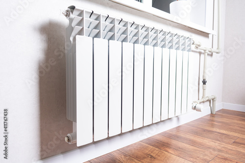 Wallpaper Mural Heating white radiator radiator in living room Torontodigital.ca