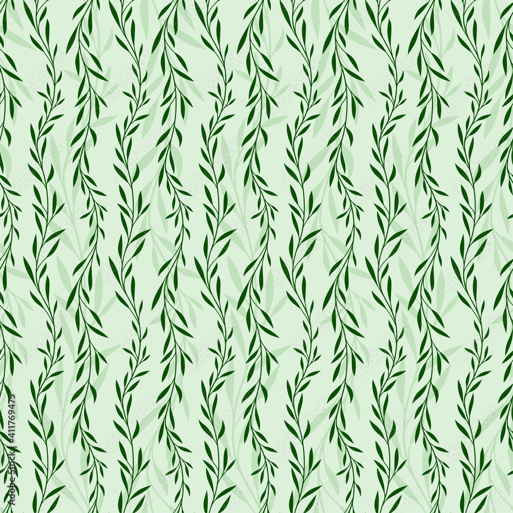 seamless green background with plant pattern. seamless green background with plant pattern.