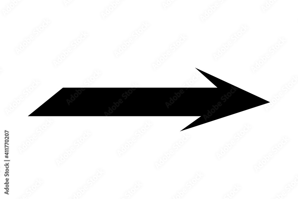 A flat black arrow icon. Direction sign, navigation button. Good for projects. A flat black arrow icon. Direction sign, navigation button. Good for projects.