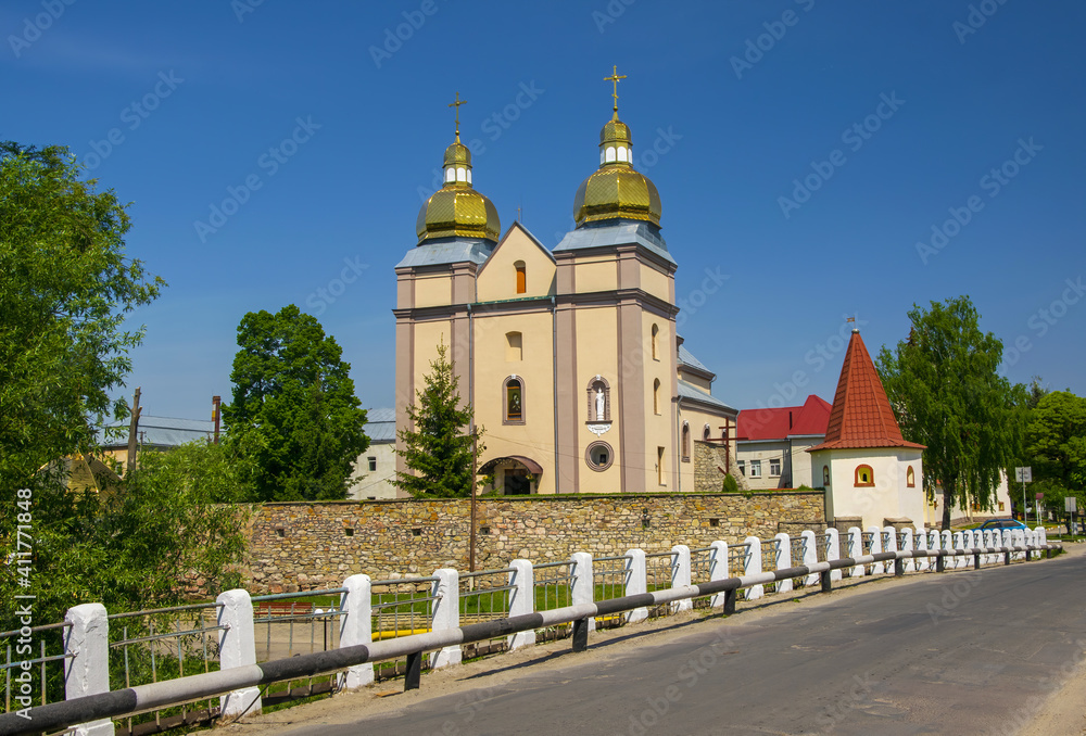 Scenic view of former Carmelite Monastery in Terebovlia, Ternopil region, Ukraine