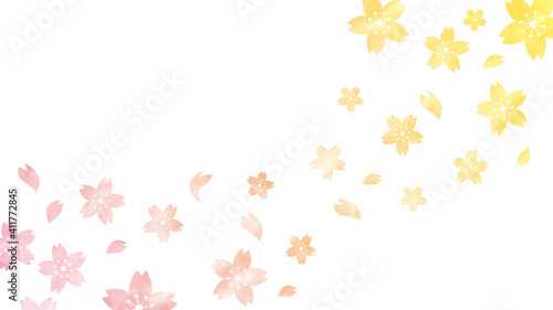 桜の花クラデーション背景