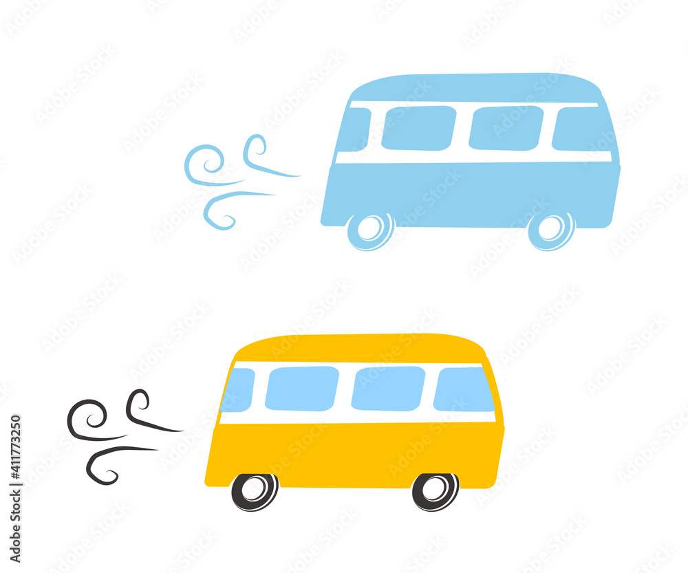 Bus on a white background. Symbol. Vector illustration.