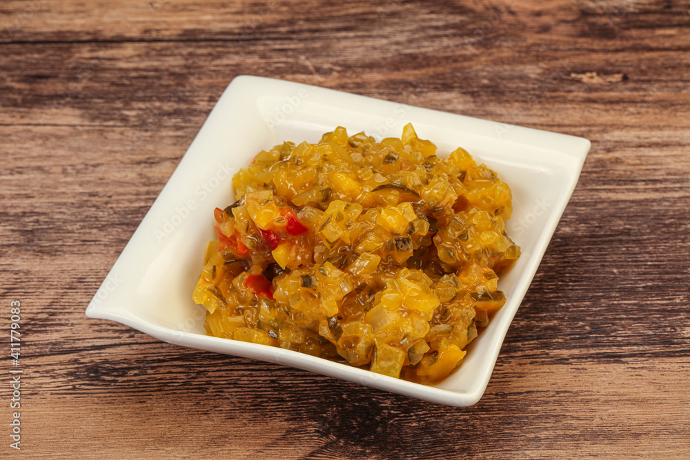 Relish sauce with cucumbers and mustard Relish sauce with cucumbers and mustard