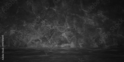 Empty concrete wide dark wall texture background