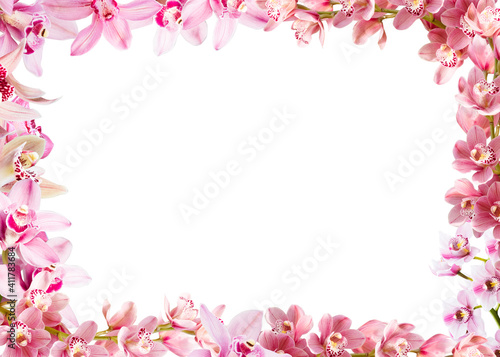 Frame made of flowers. Lovely orchids with copy space © Mr.Ilkin