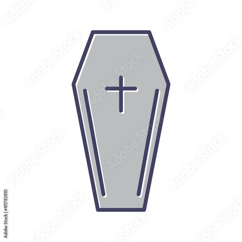 Unique Coffin Line Vector Icon