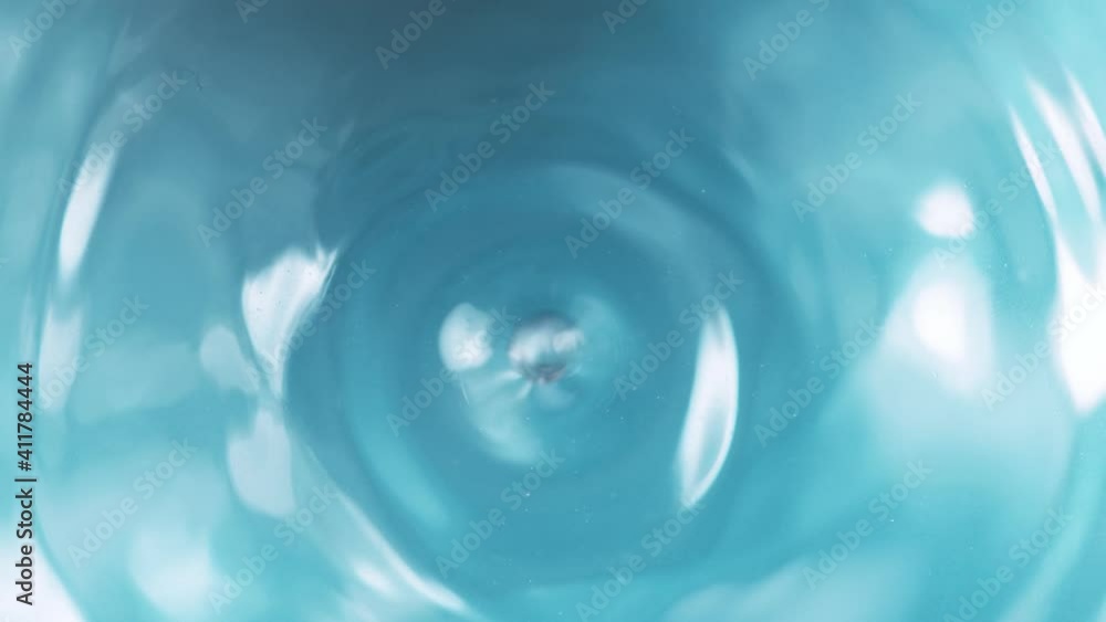 Super Slow Motion of Water Drop at 1000fps. Top Down View.