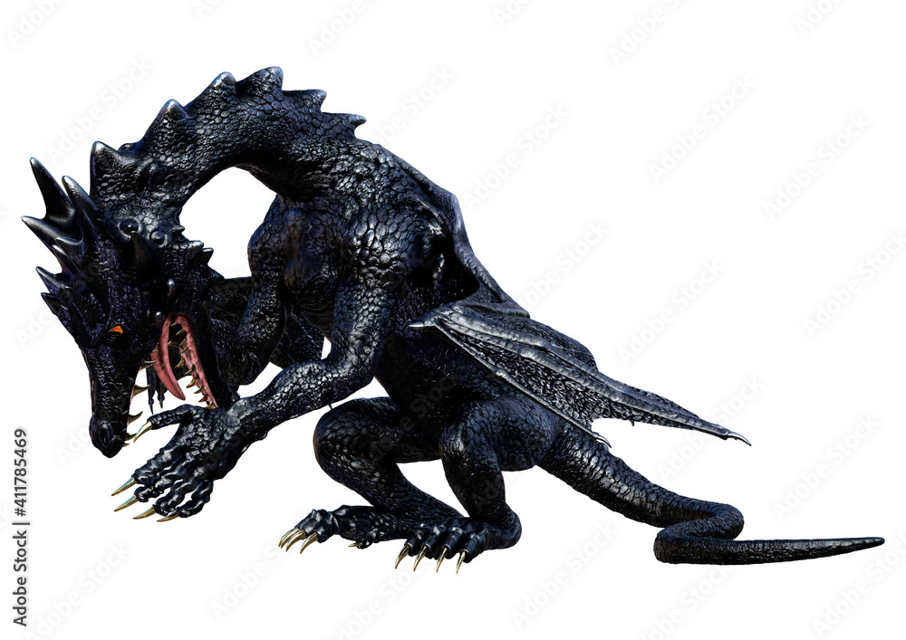 3D Rendering Fairy Tale Dragon on White 3D Rendering Fairy Tale Dragon on White