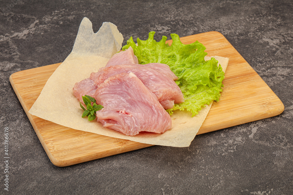 Raw turkey breast steak for cooking Raw turkey breast steak for cooking
