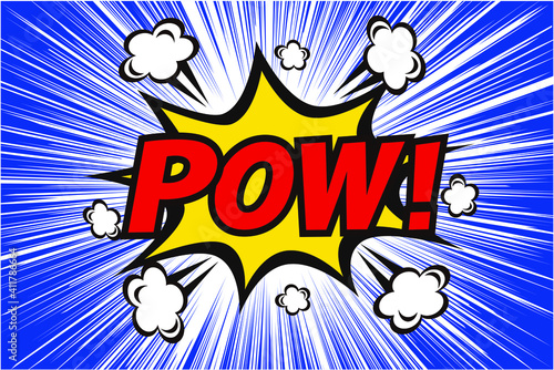 POWの文字のアメコミ風の吹き出しいイラスト素材