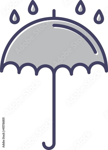 Unique Umbrella Vector Line Icon