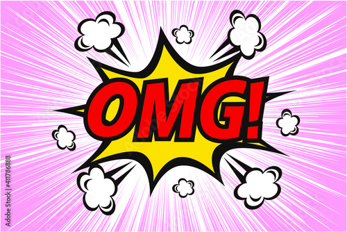 OMGの文字のアメコミ風の吹き出しいイラスト素材