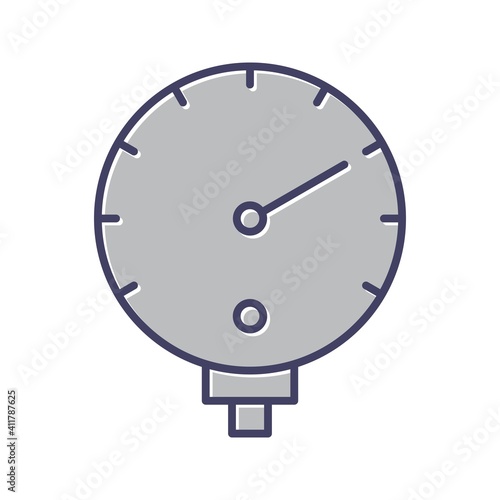 Unique Pressure Gauge Line Vector Icon