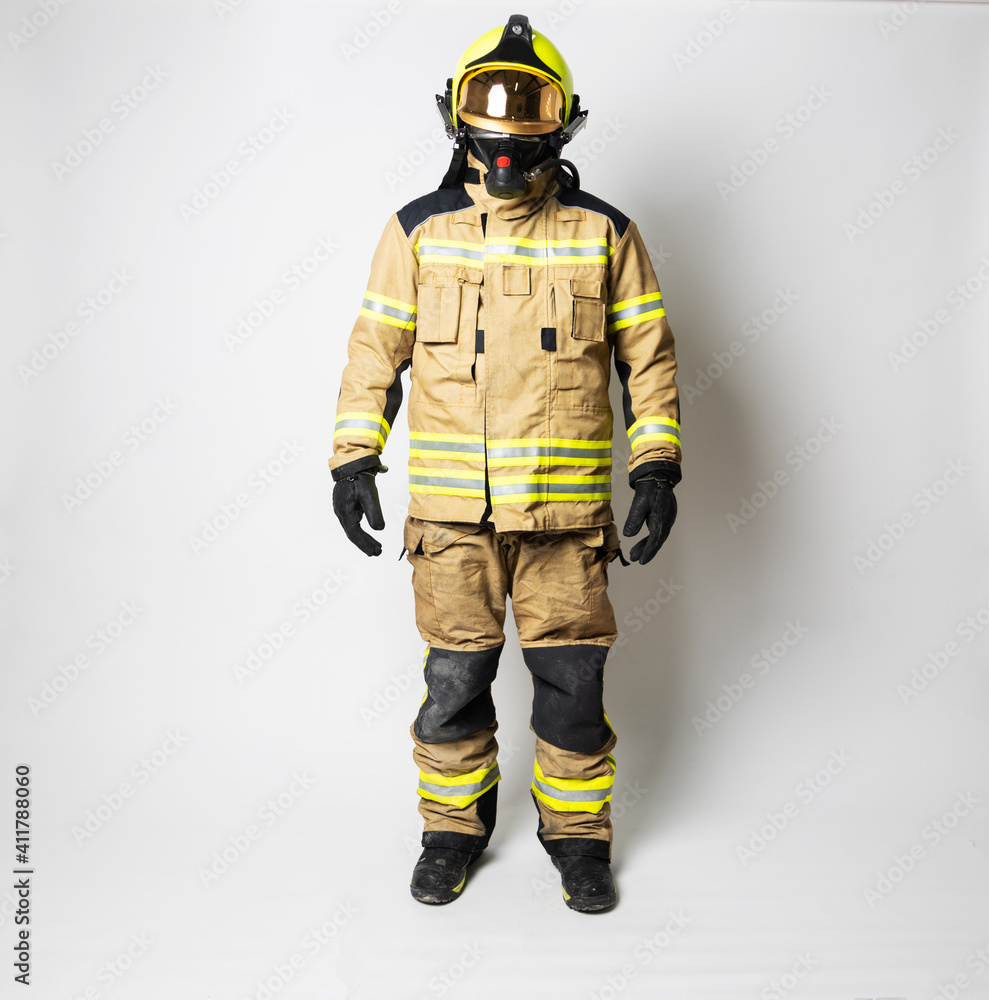 firefighter man on white background firefighter man on white background