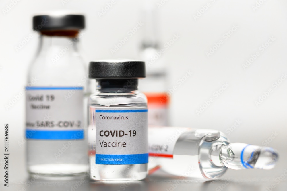 Vaccine for virus in small bottles Vaccine for virus in small bottles