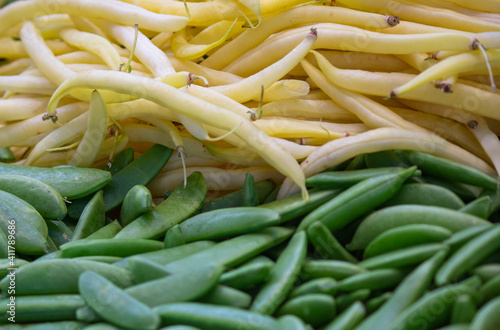 background: mix of yellow and green beans