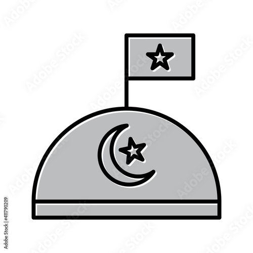 Unique Military Base Vector Line Icon