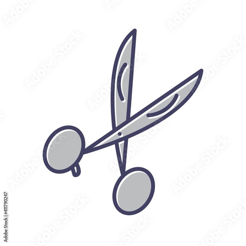 Unique Scissors line vector icon