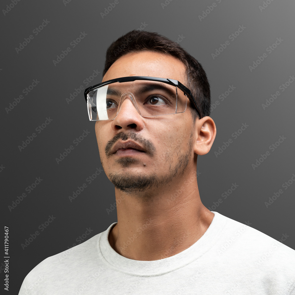 Man wearing transparent glasses portrait Man wearing transparent glasses portrait