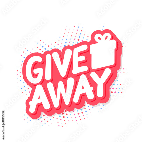 Giveaway banner. Vector lettering banner.