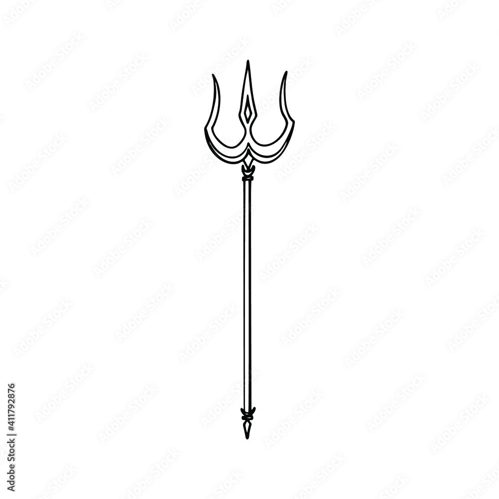 Vecteur Stock Trishula Single Element Weapon Of Lord Shiva Spiritual vecteur-stock-trishula-single-element-weapon-of-lord-shiva-spiritual
