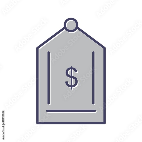Unique Dollar Tag Line Vector Icon