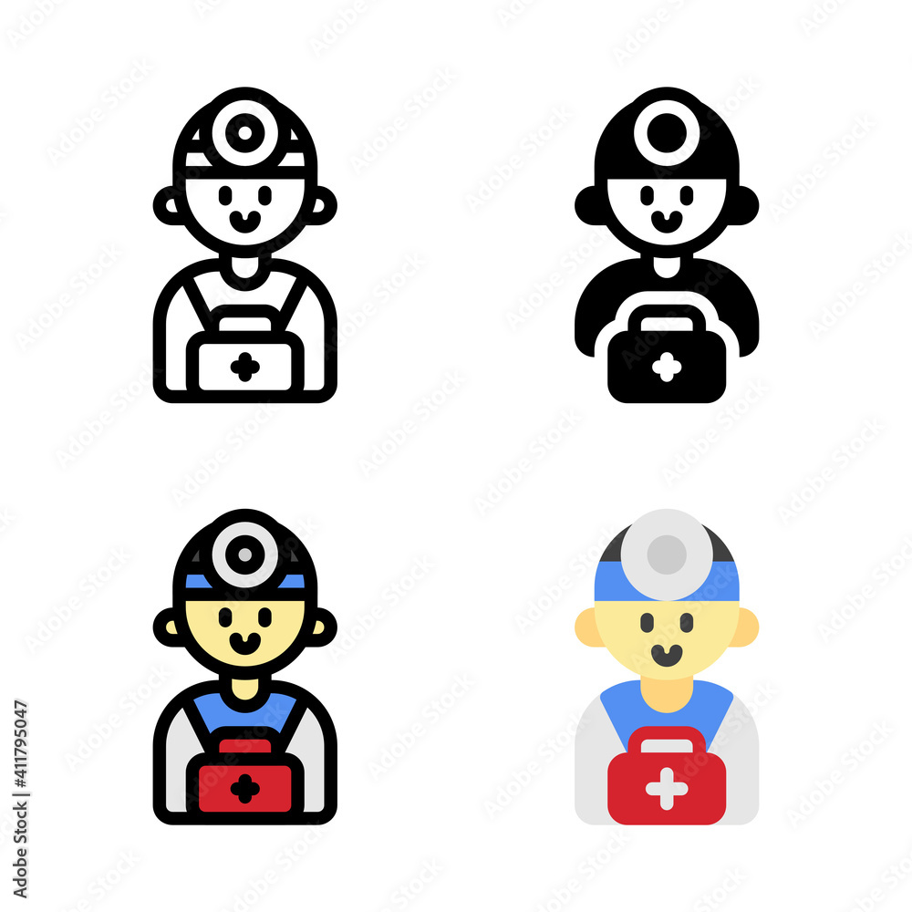 Doctor with Heal Care Kit First Aid Icon, and illustration Vector Doctor with Heal Care Kit First Aid Icon, and illustration Vector