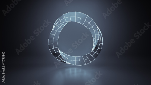 Twisted circle sci-fi shape...