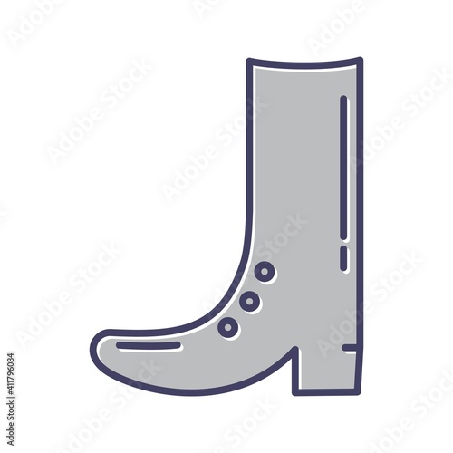 Unique Cowboy Boot Line Vector Icon