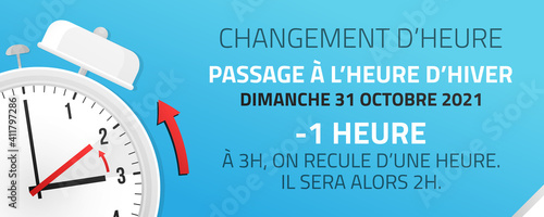 Passage à l'heure d'hiver - Changement d'heure le 31 Octobre 2021