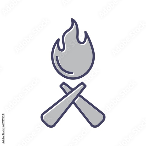 Unique Fire Line Vector Icon