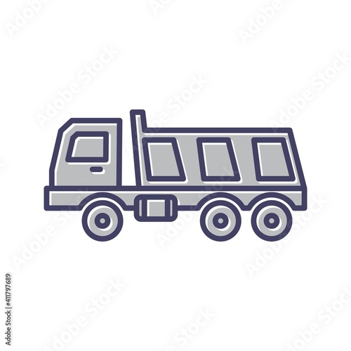 Unique Tipper Line Vector Icon
