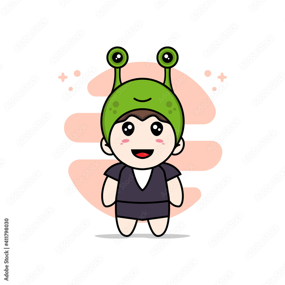 Cute business woman character wearing frog costume. Cute business woman character wearing frog costume.