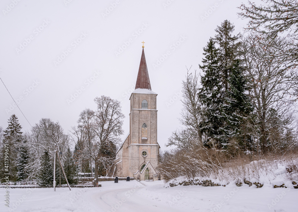 church in winter