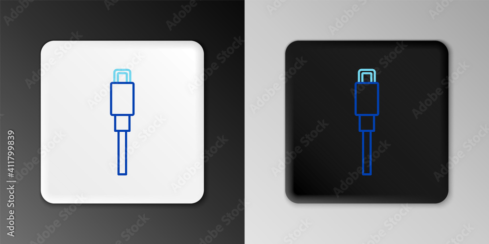 Line USB cable cord icon isolated on grey background. Connectors and sockets for PC and mobile devices. Colorful outline concept. Vector. Line USB cable cord icon isolated on grey background. Connectors and sockets for PC and mobile devices. Colorful outline concept. Vector.