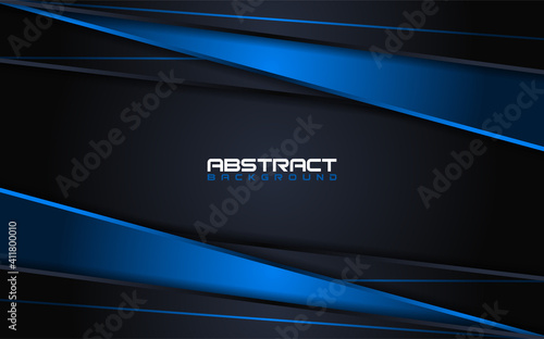 Abstract Dark Background With Modern Blue Line. Usable for Background, Wallpaper, Banner, Poster, Brochure, Card, Web, Presentation.