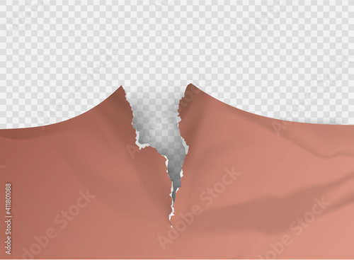 ragged Hole torn in ripped paper on background