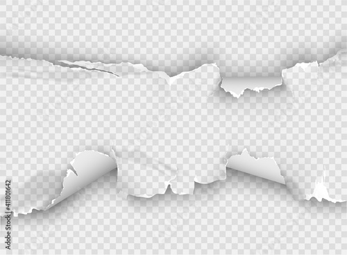 ragged Hole torn in ripped paper on background