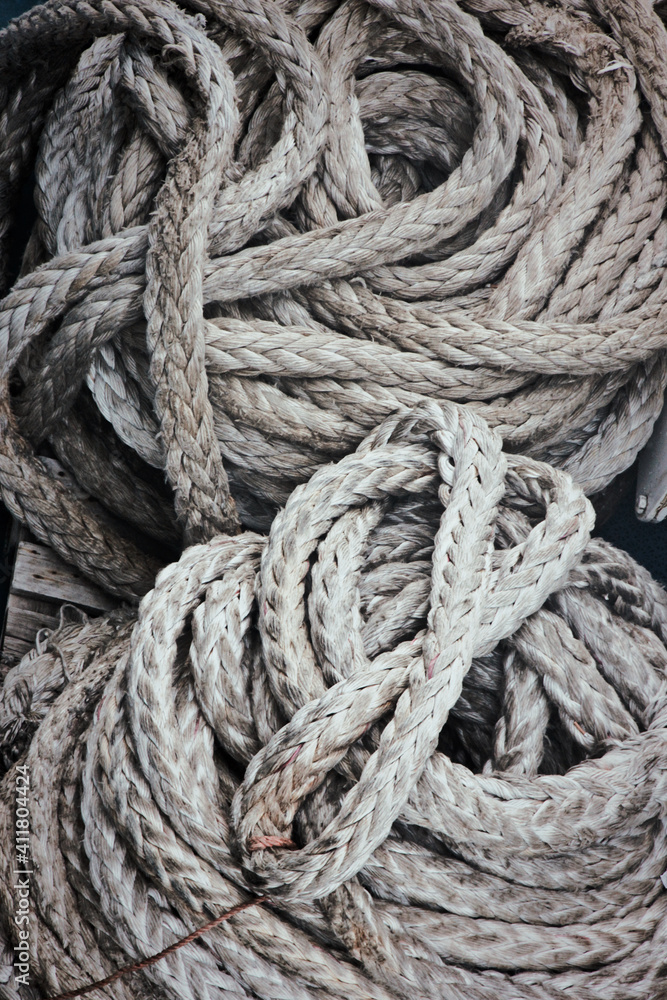 detail of massed white rope