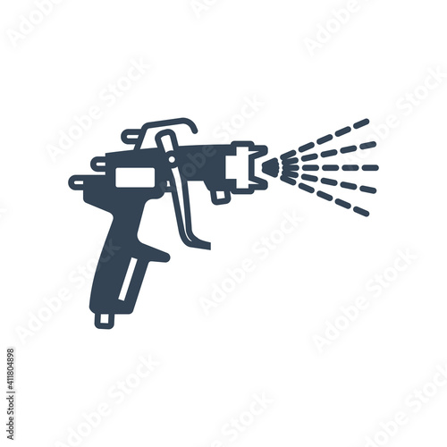 Vector black icon paint spray gun, airbrush