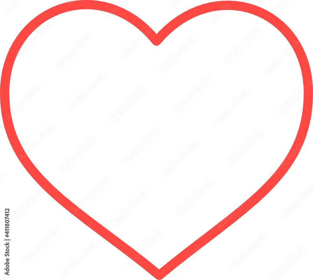 red heart outline vector