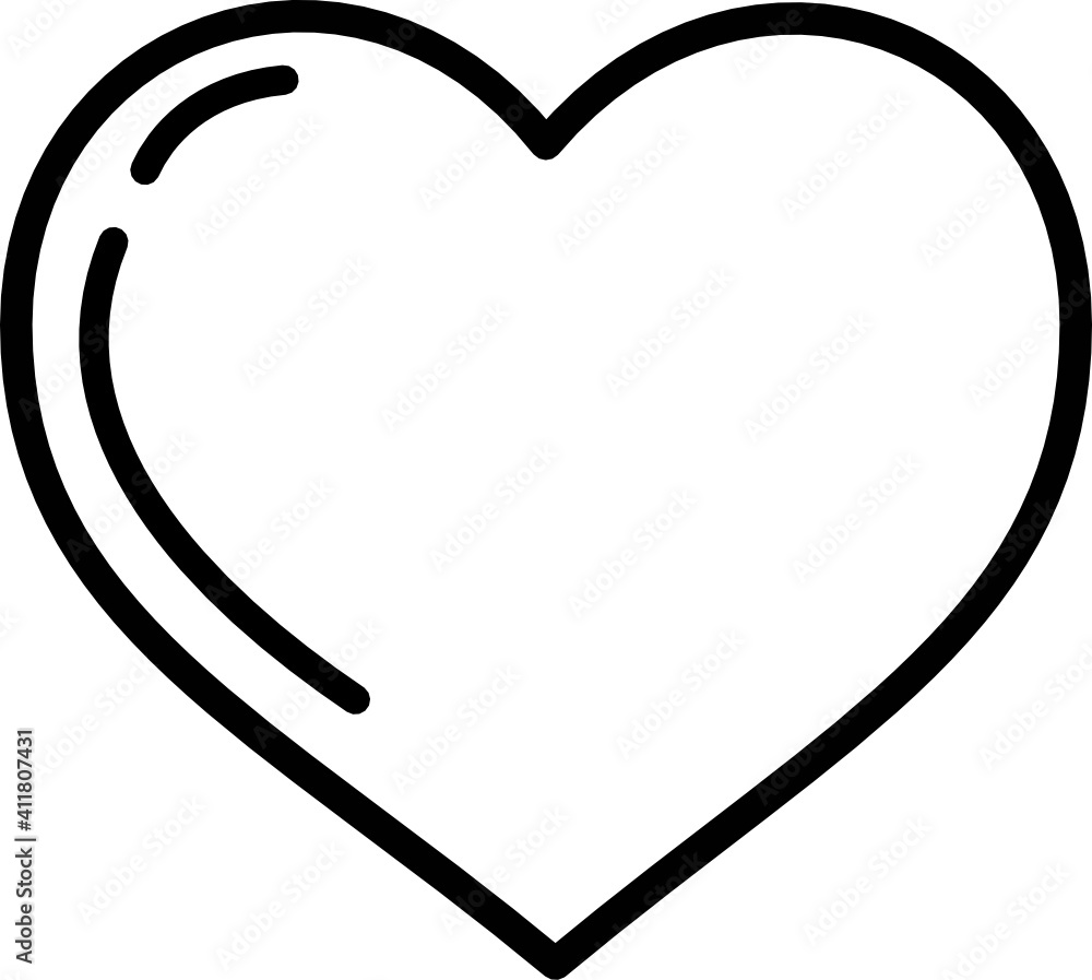Heart black outline stroke flat modern vector graphic icon illustration or clipart Heart black outline stroke flat modern vector graphic icon illustration or clipart