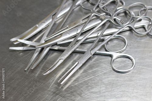 surgical instrument on sterile table