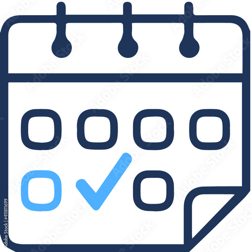 calendar, reservation booking, mark agenda app, business deadline, date page  and mark done, yes, success, check, approved, confirm. Reminder, schedule. Organizer concept icon 
