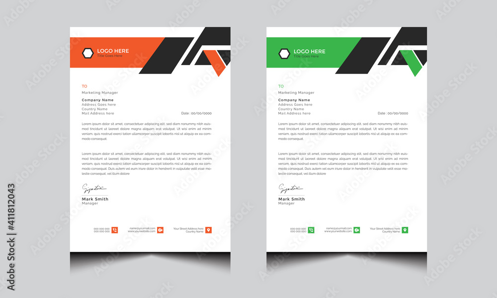 Corporate letterhead design, simple and eye catching letterhead, Modern letterhead and clean business letterhead